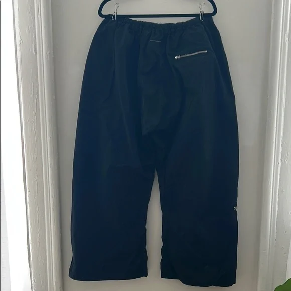 MM6 Maison Margiela Black Wide Leg Pants with Zipper Details